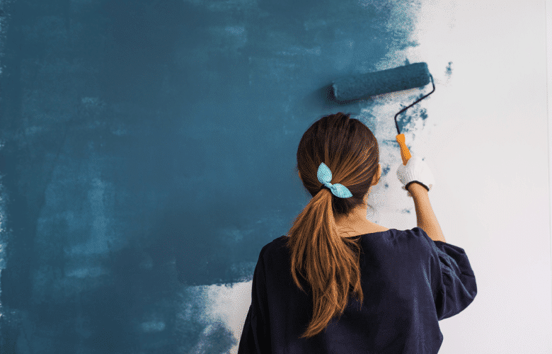 Woonkamer schilderen in blauw