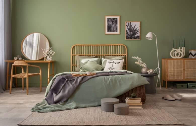 slaapkamer in natuurlijke kleuren schilderen
